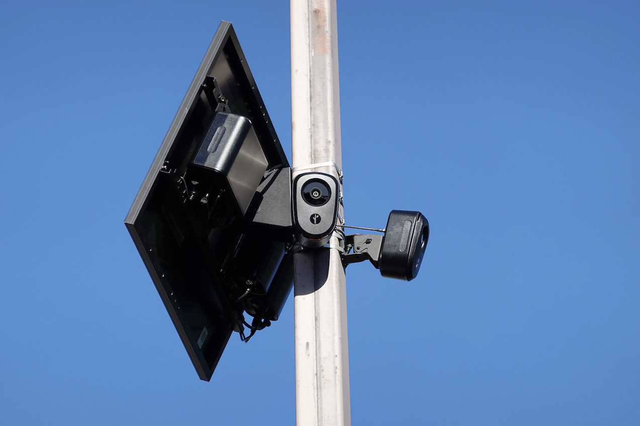 Two Flock Safety cameras on a pole